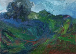 Buisson au bord du gouffre, 2015, huile sur toile, 81 x 116 cm